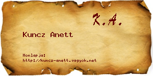 Kuncz Anett névjegykártya